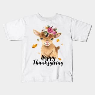 Happy Thanksgiving Goat Lovers Gifts Kids T-Shirt